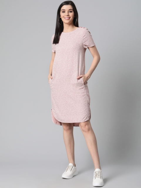 

Marks & Spencer Women Pink & White Floral Print Shift Dress