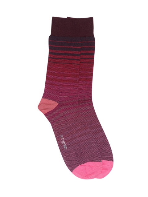 

Marks & Spencer Men Pink & Red Striped Above-Ankle Length Socks