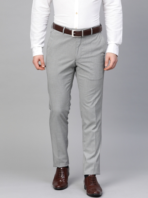 

Marks & Spencer Men Black & White Skinny Fit Houndstooth Self Design Formal Trousers