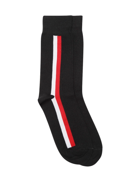 

Marks & Spencer Men Black & Red Striped Above Ankle Length Socks