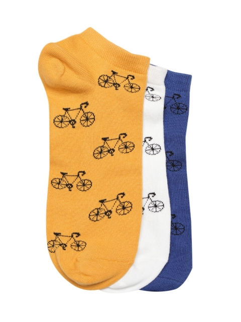 

Marks & Spencer Men Pack of 3 Bicycle Patterned Ankle-Length Socks, Navy blue