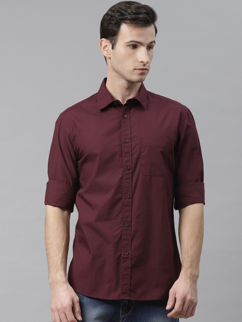 

Marks & Spencer Men Burgundy Regular Fit Solid Casual Shirt