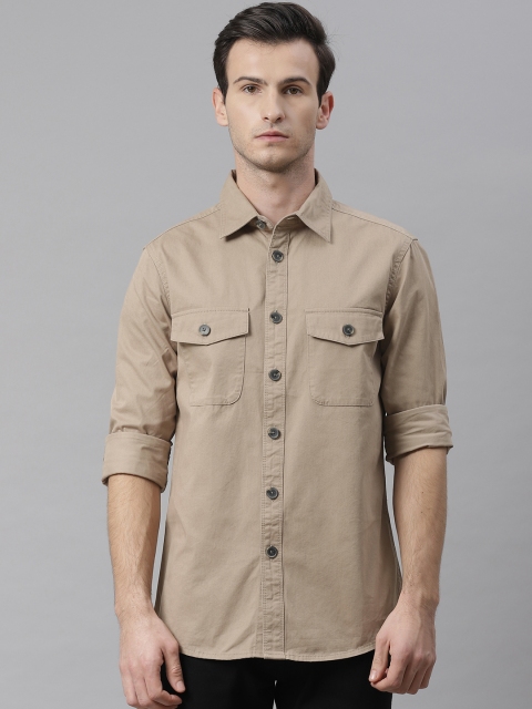 

Marks & Spencer Men Khaki Regular Fit Solid Casual Shirt