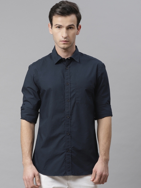 

Marks & Spencer Men Navy Blue Regular Fit Solid Casual Shirt