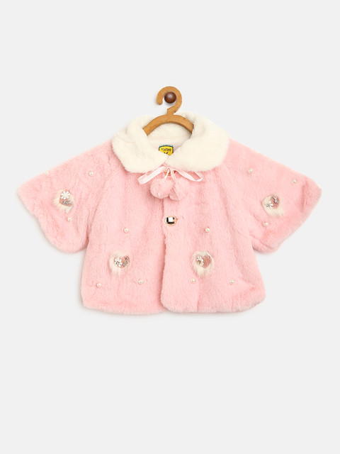 

Lil Lollipop Girls Pink Embellished Faux Fur Tailored Jacket