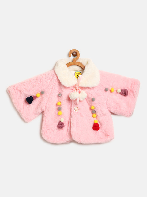 

Lil Lollipop Girls Pink Patchwork Faux Fur Hooded Tailored Jacket