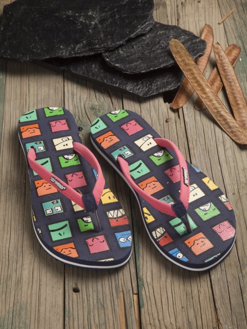 

Solethreads Women Navy Blue & Red Printed Thong Flip-Flops