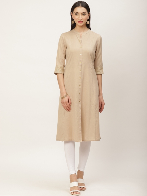 

ZIZO By Namrata Bajaj Women Beige Solid A-Line Kurta