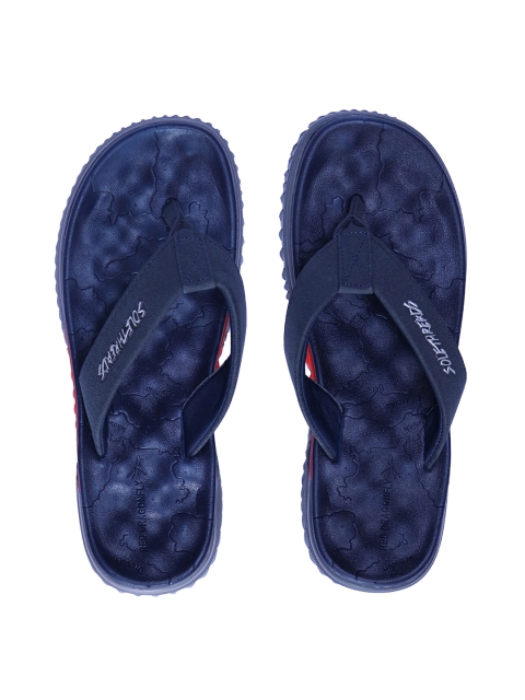 

Solethreads Men Navy Blue Self Design Thong Flip-Flops