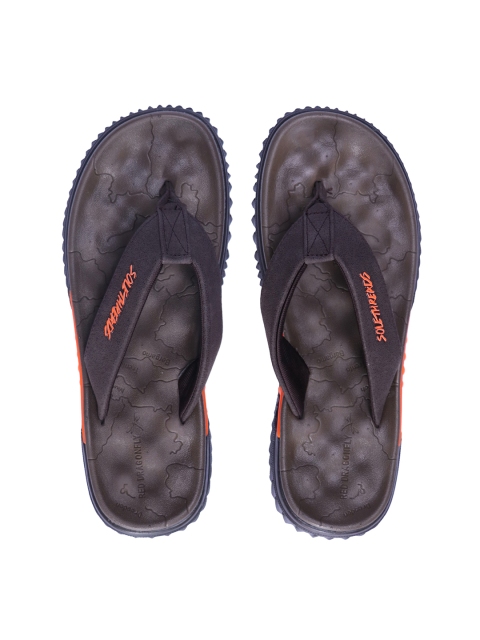 

Solethreads Men Brown Self Design Thong Flip-Flops