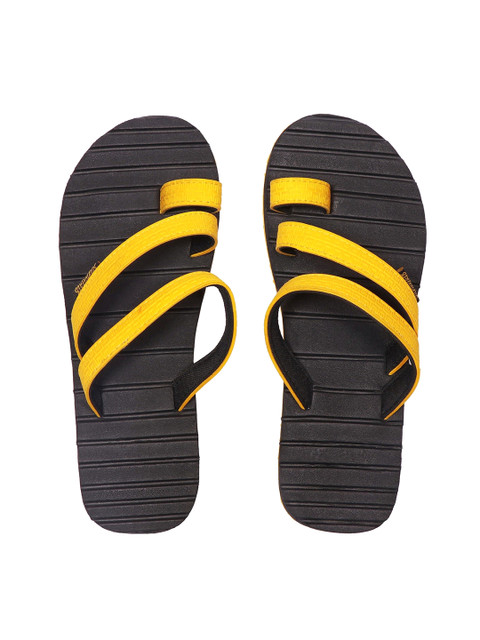 

Solethreads Men Black & Yellow Solid Thong Flip-Flops