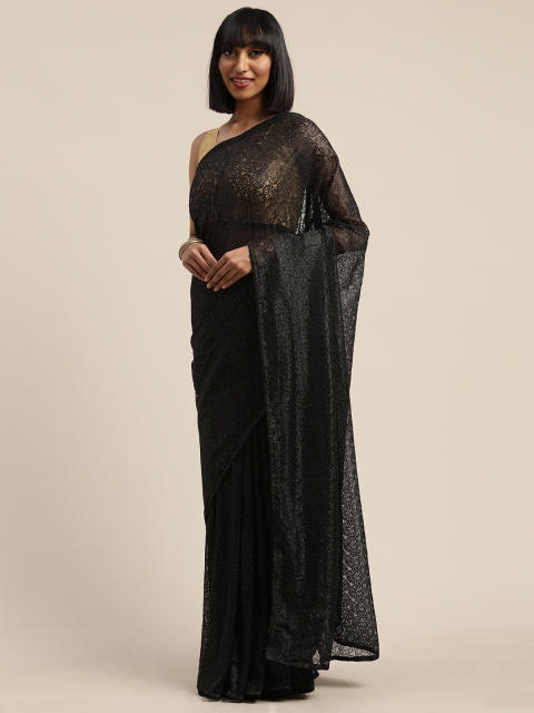 

Nanda Silk Mills Black Woven Design Brasso Saree