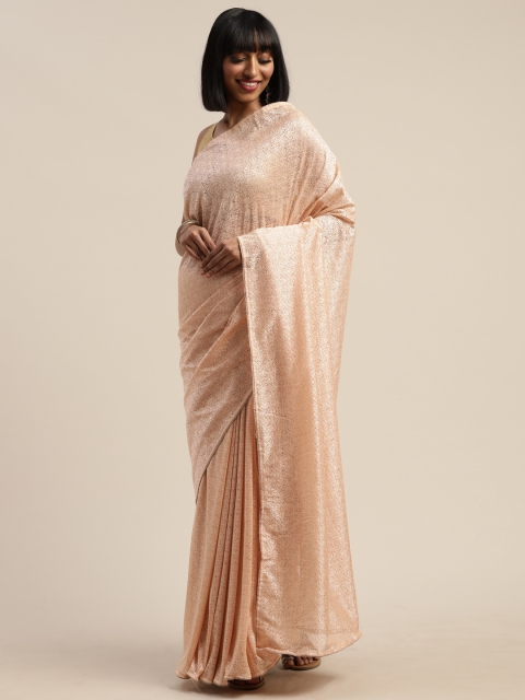 

Nanda Silk Mills Peach-Coloured Embellished Brasso Saree