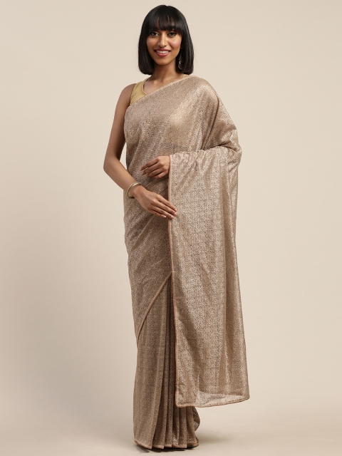 

Nanda Silk Mills Brown Woven Design Brasso Saree