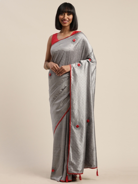 

Nanda Silk Mills Grey Woven Design Saree