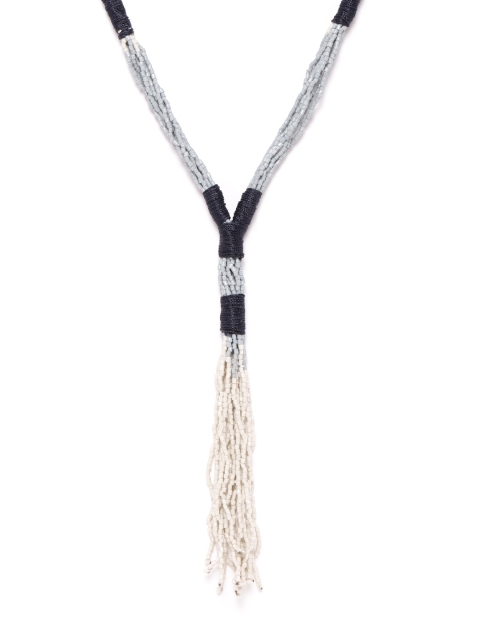 

RICHEERA Women Navy Blue & Grey Beaded Layered Necklace