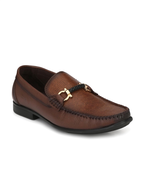 

Hitz Men Brown Genuine Leather Loafers
