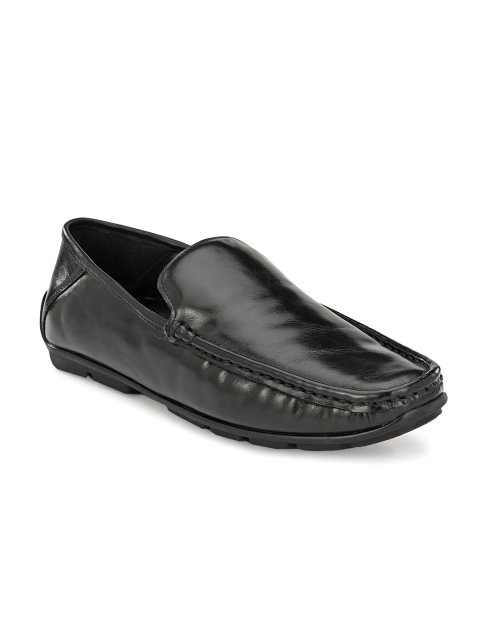 

Hitz Men Black Leather Driving Shoes