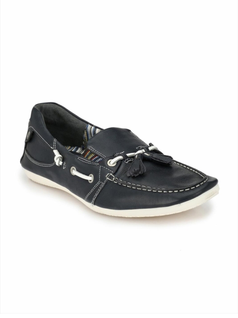 

Hitz Men Navy Blue Leather Boat Shoes