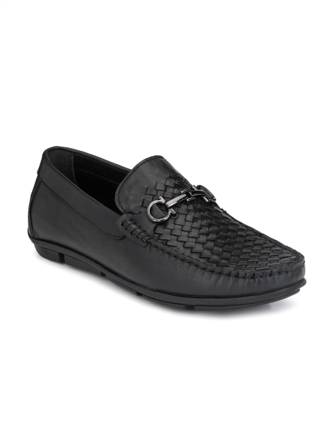 

Hitz Men Black Leather Loafers