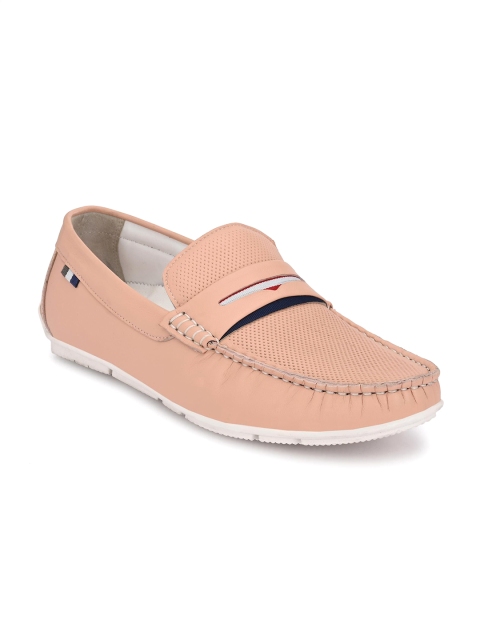 

Hitz Men Pink Perforations Leather Loafers