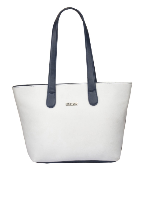 

Fostelo White & Navy Blue Colourblocked Shoulder Bag