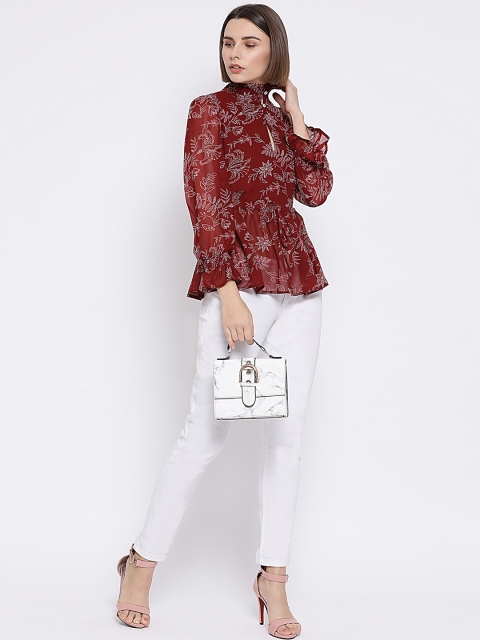 

Oxolloxo Women Maroon Printed Empire Top
