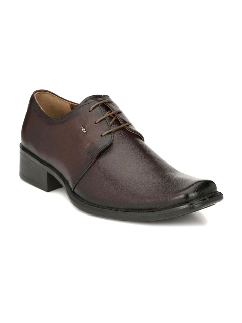 

Hitz Men Brown Solid Leather Formal Derbys