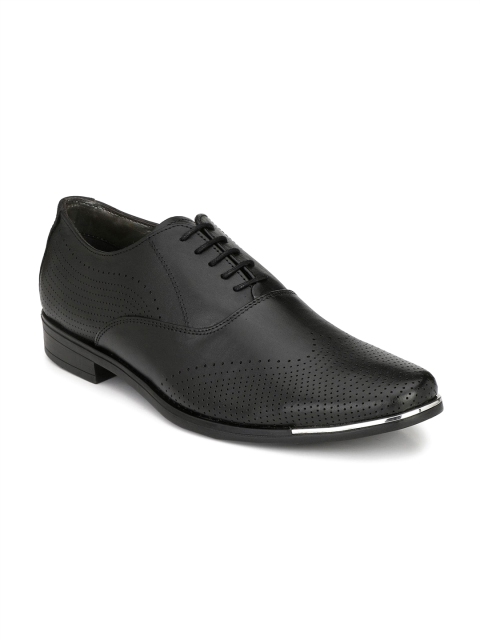 

Hitz Men Black Solid Leather Formal Derbys