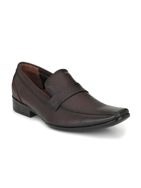

Hitz Men Brown Solid Formal Leather Slip-Ons