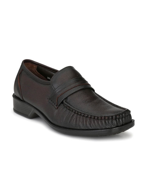

Hitz Men Brown Solid Leather Formal Loafers