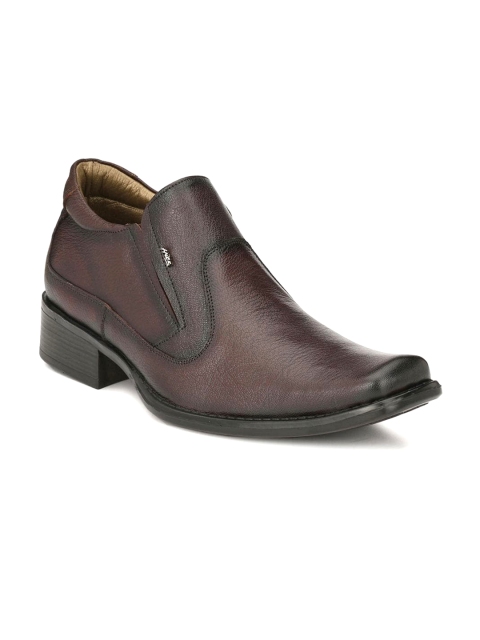 

Hitz Men Brown Solid Leather Formal Slip-Ons