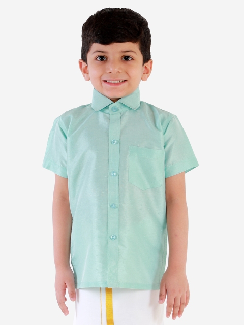 

JBN Creation Boys Sea Green Regular Fit Solid Casual Shirt