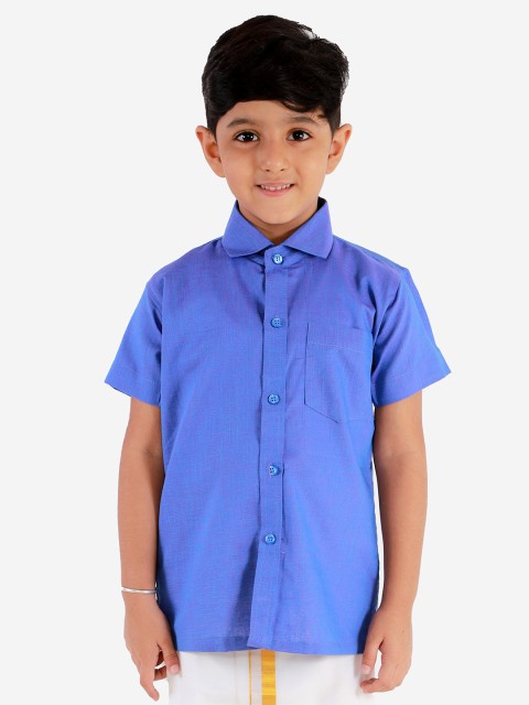 

JBN Creation Boys Turquoise Blue Regular Fit Solid Formal Shirt