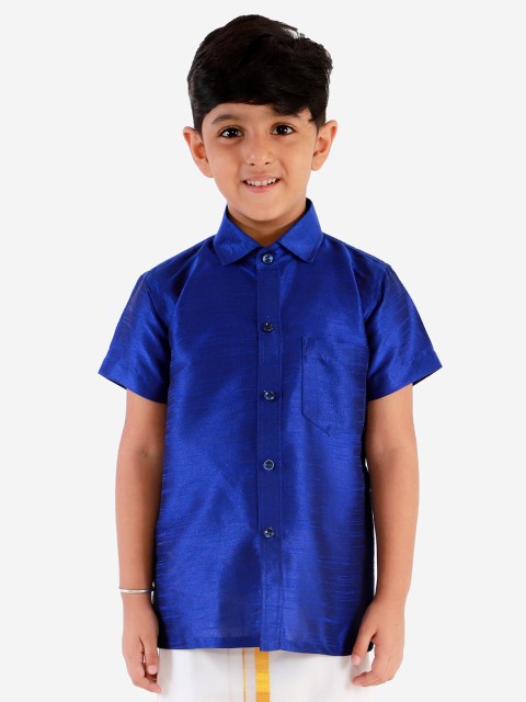 

JBN Creation Boys Blue Regular Fit Solid Casual Shirt