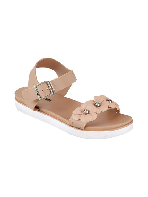 

Shoetopia Women Beige Embellished Sandals