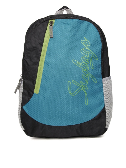 

Skybags Unisex Blue & Black Textured Backpack
