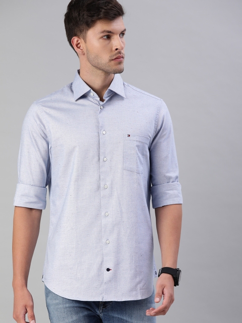 

Tommy Hilfiger Men Blue Regular Fit Solid Casual Shirt