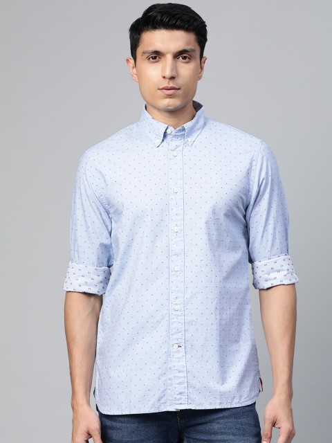

Tommy Hilfiger Men Blue & Red Regular Fit Self Design Casual Shirt