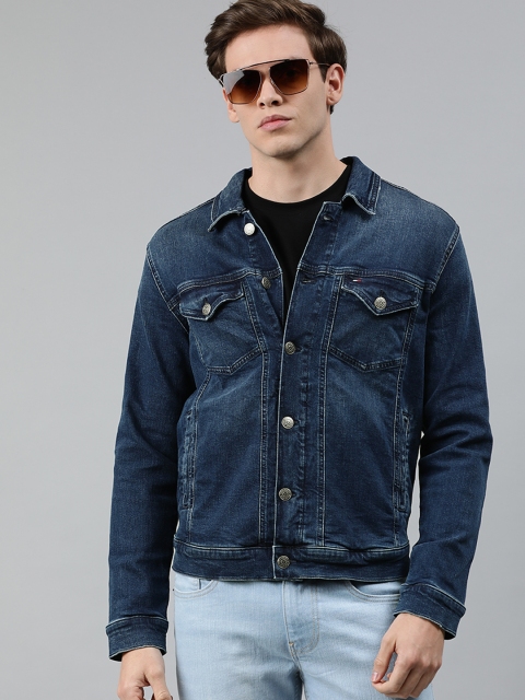 

Tommy Hilfiger Men Blue Solid Denim Jacket