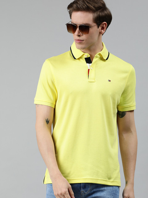 

Tommy Hilfiger Men Yellow MARK SS Solid Polo Collar T-shirt