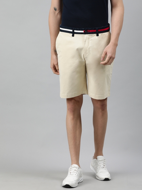 

Tommy Hilfiger Men Off-White Solid Regular Fit Chino Shorts