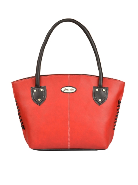 

Fostelo Red & Black Solid Handheld Bag