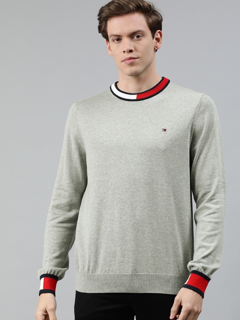 

Tommy Hilfiger Men Grey Solid Pullover Sweater
