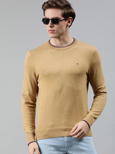 

Tommy Hilfiger Men Camel Brown Solid Pullover Sweater