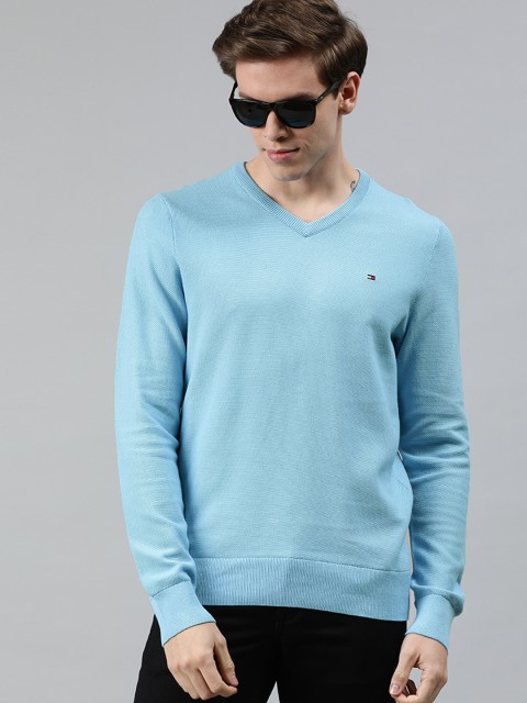 

Tommy Hilfiger Men Blue Solid Pullover Sweater