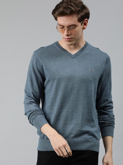 

Tommy Hilfiger Men Blue Solid Pullover Sweater