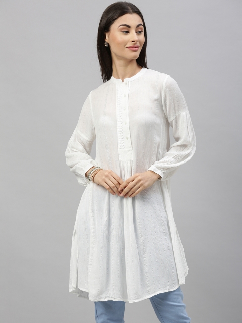 

Ishin Women White Self-Design Tunic