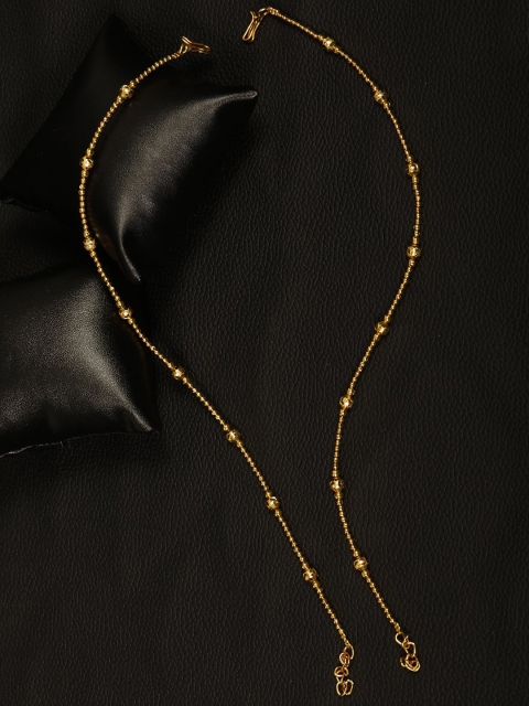 

Priyaasi Set of 2 Gold-Plated Beaded Handcrafted Anklets