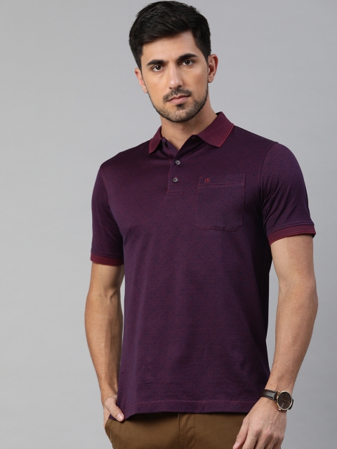 

Raymond Men Mauve Solid Polo Collar T-shirt